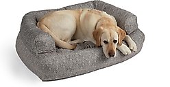 Snoozer Pet Products Show Dog Snoozer Overstuffed Sofa Dog & Cat Bed with Removable Cover, Merlin Linen, Large