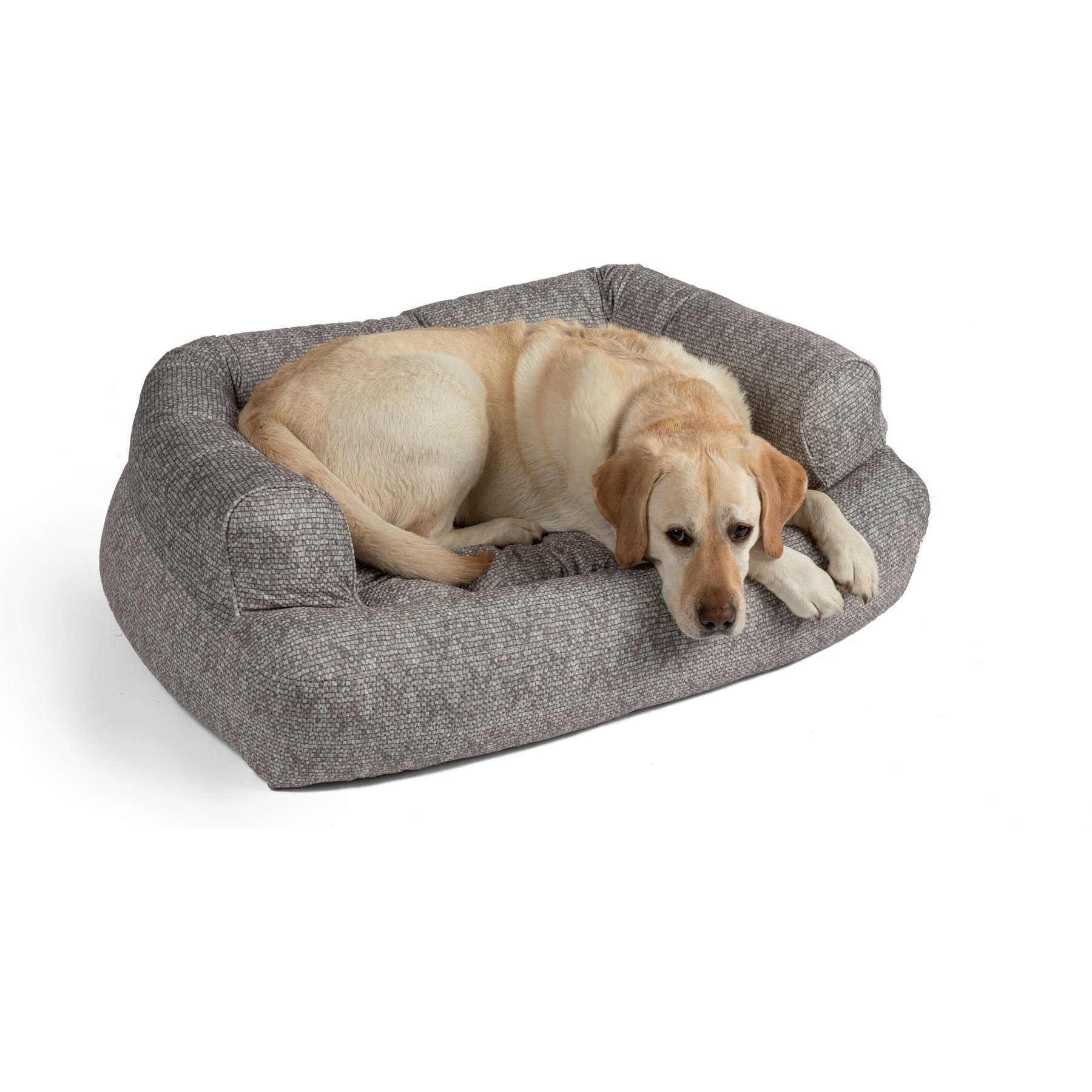 Snoozer Pet Products Overstuffed Luxury Sofa Dog & Cat Bed, Merlin Linen, Small