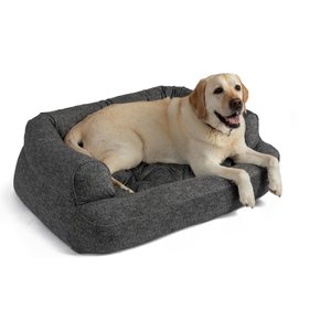 Snoozer Pet Products Show Dog Snoozer Overstuffed Sofa Dog & Cat Bed with Removable Cover, Merlin Pewter, Large