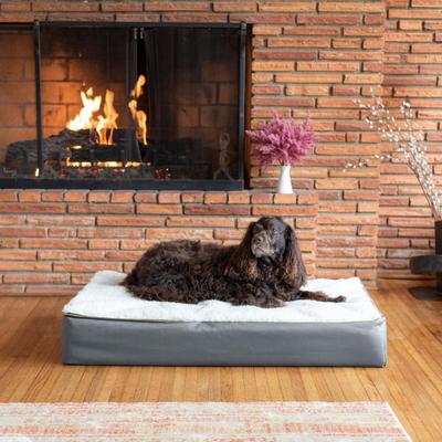 Show full view: Snoozer Pet Products Super Orthopedic Pillow Dog Bed with Removable Cover, Gunmetal, Medium slide 1 of 3