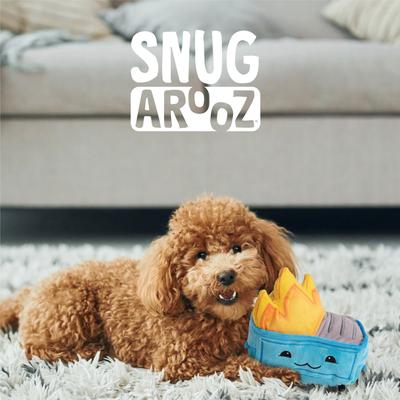 Show full view: Snugarooz Dumpster Fire Squeaky Crinkle Plush Dog Toy, Blue, 6.5-in slide 7 of 8