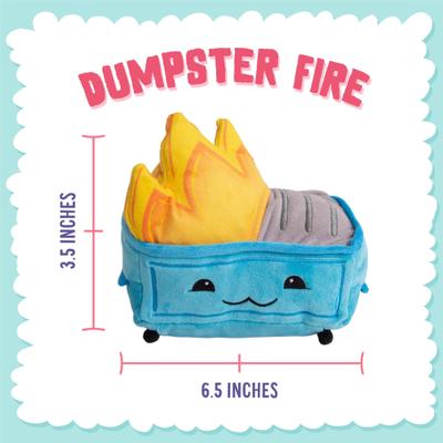 Show full view: Snugarooz Dumpster Fire Squeaky Crinkle Plush Dog Toy, Blue, 6.5-in slide 5 of 8