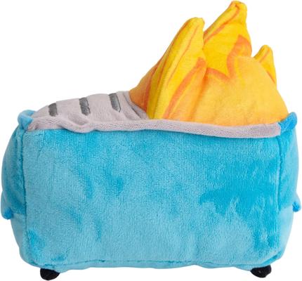 Show full view: Snugarooz Dumpster Fire Squeaky Crinkle Plush Dog Toy, Blue, 6.5-in slide 4 of 8