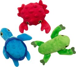 Snugarooz Lil Ocean Buddies Squeaky Crinkle Plush Dog Toys, 3 count