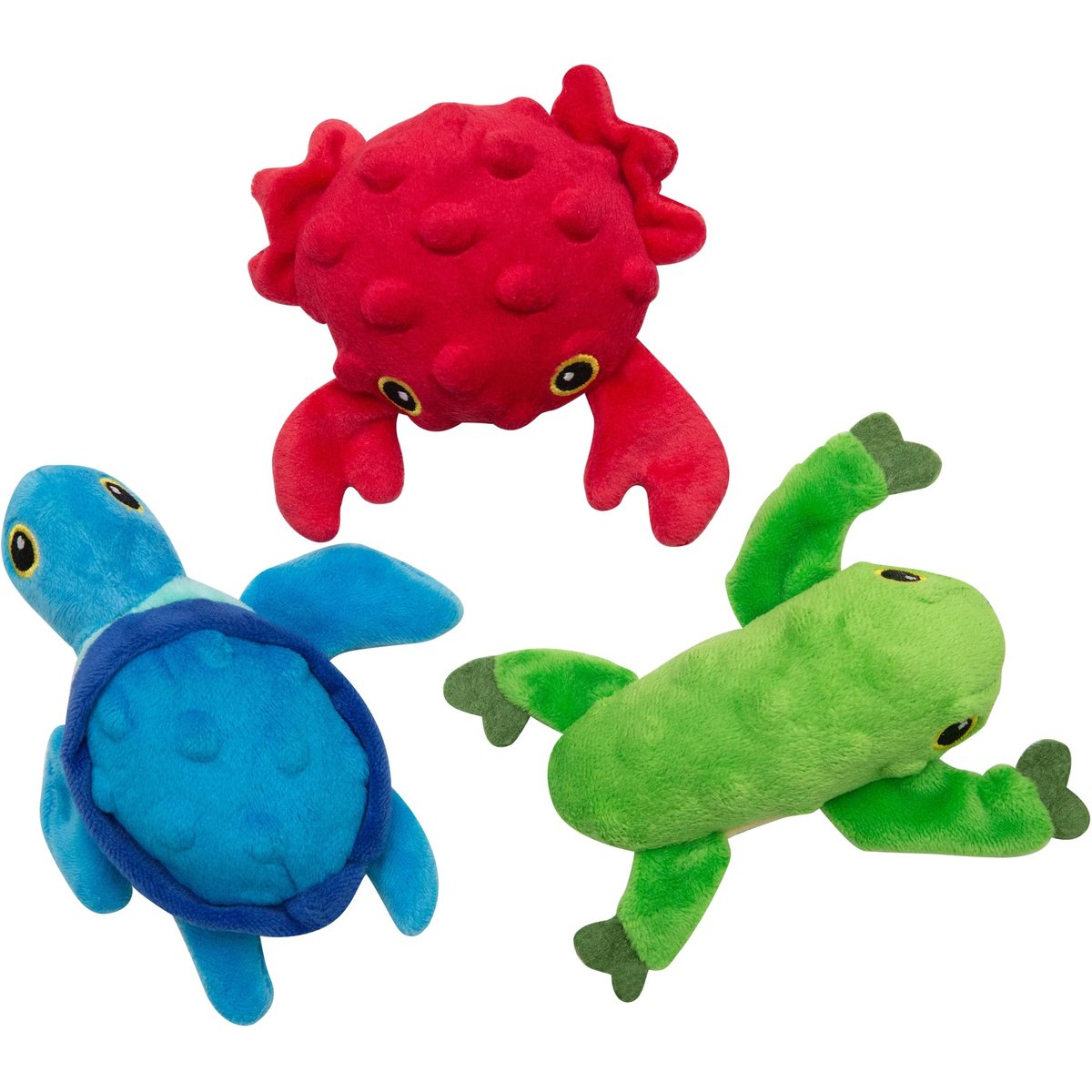 Snugarooz Lil Ocean Buddies Squeaky Crinkle Plush Dog Toys, 3 count