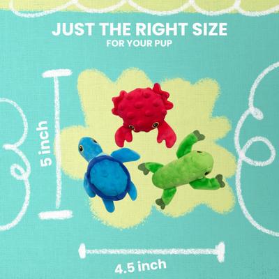 Show full view: Snugarooz Lil Ocean Buddies Squeaky Crinkle Plush Dog Toys, 3 count slide 9 of 11