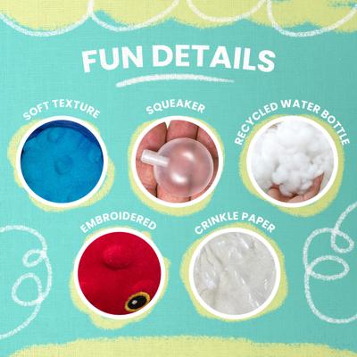 Show full view: Snugarooz Lil Ocean Buddies Squeaky Crinkle Plush Dog Toys, 3 count slide 8 of 11