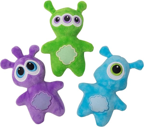 Show full view: Snugarooz ooOOOooOO Aliens Squeaky Crinkle Plush Dog Toys, 3 count slide 1 of 9
