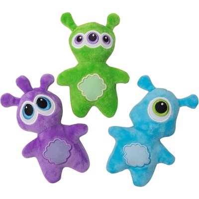 Snugarooz Snugarooz ooOOOooOO Aliens Squeaky Crinkle Plush Dog Toys, 3 count