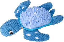 Snugarooz Titan the Turtle Squeaky Crinkle Plush Dog Toy, Blue, 10-in