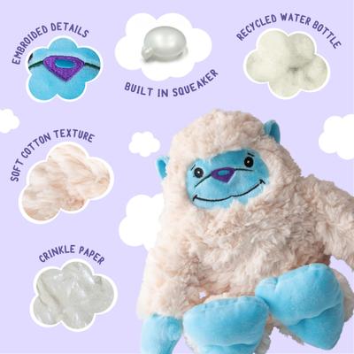Show full view: Snugarooz Tom Yeti Squeaky Crinkle Plush Dog Toy, White, 11-in slide 5 of 6