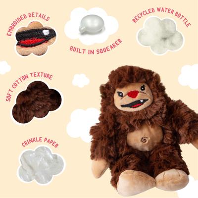 Show full view: Snugarooz Young Billy Squeaky Crinkle Plush Dog Toy, Brown, 6-in slide 4 of 4