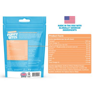 Show full view: Snuggle Puppy Bites Grow Strong Supplement Salmon Flavored Soft Chews, 60 count slide 6 of 11
