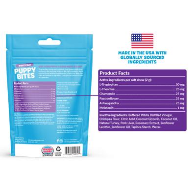 Show full view: Snuggle Puppy Bites Night Calm Supplement Turkey Flavored Soft Chews, 60 count slide 6 of 10