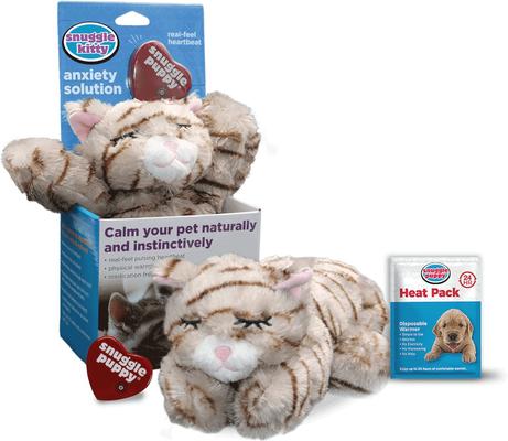 Show full view: Snuggle Puppy Original Snuggle Kitty Plush Cat Behavioral Aid Anxiety Relief, Tan Tiger slide 2 of 10