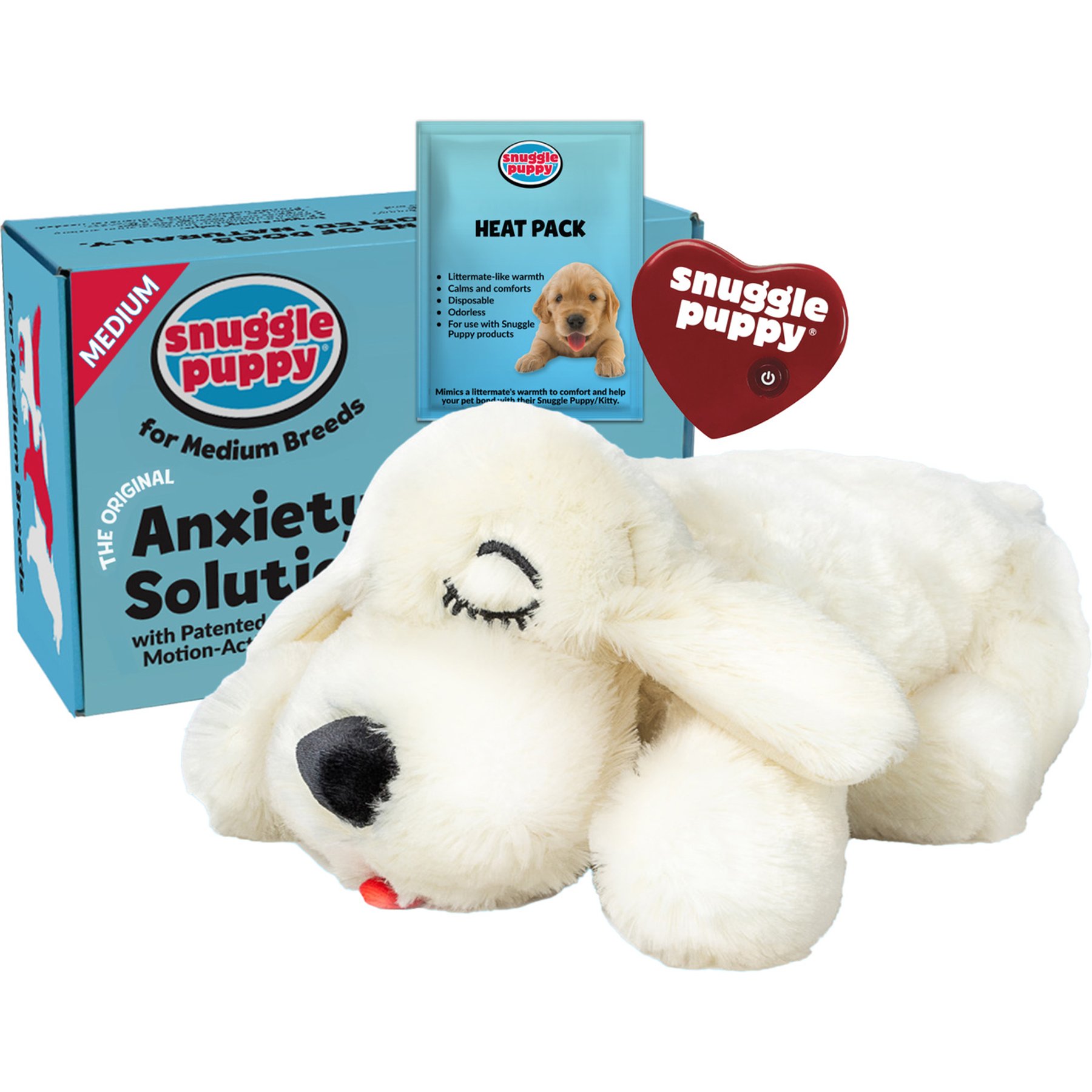 Snuggle Puppy Original Snuggle Puppy Medium Breeds Behavioral Aid Anxiety Relief with Heartbeat, Golden