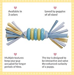 Snuggle Puppy Rings with Rope Puppy Chew Toy, Small, Blue slide 2 of 6