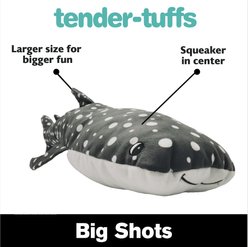 Snuggle Puppy Tender-Tuffs Big Shots Bubba Whale Shark Squeaky Dog Plush Toy, Grey, Large slide 2 of 5
