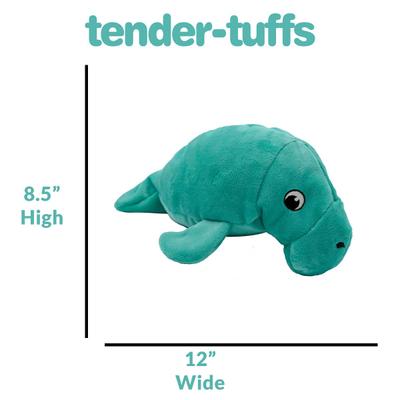 Show full view: Snuggle Puppy Tender-Tuffs Big Shots Manatee Squeaky Dog Plush Toy, Green, Large slide 4 of 8