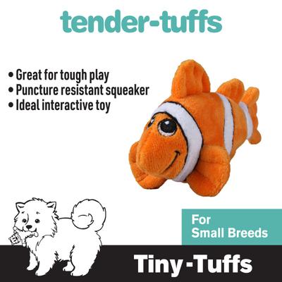 Show full view: Snuggle Puppy Tender-Tuffs Clownfish Tough Dog Toy, Small, Orange slide 3 of 10