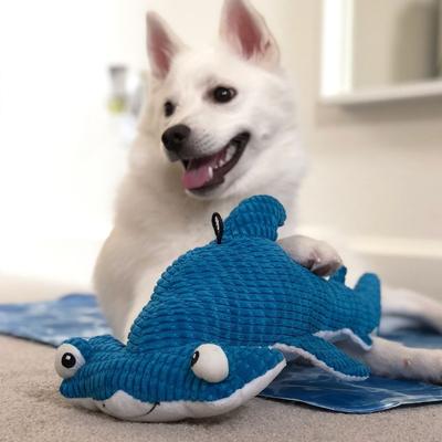 Show full view: Snuggle Puppy Tender-Tuffs Hammerhead Shark Tough Squeaky Dog Toy, Large, Blue slide 5 of 9