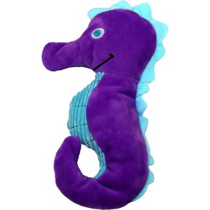 Snuggle Puppy Tender Tuffs Seahorse Tough Squeaky Plush Dog Toy, Purple, Medium