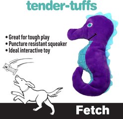 Snuggle Puppy Tender Tuffs Seahorse Tough Squeaky Plush Dog Toy, Purple, Medium slide 2 of 5