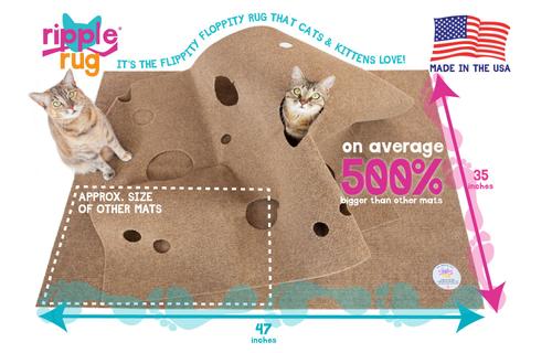 Show full view: SnugglyCat Ripple Rug Cat Activity Play Mat, Beige slide 2 of 11