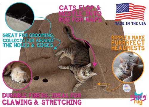 Show full view: SnugglyCat Ripple Rug Cat Activity Play Mat, Beige slide 4 of 11