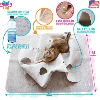 Show full view: SnugglyCat Ripple Rug Cat Activity Play Mat, Oatmeal White slide 2 of 13