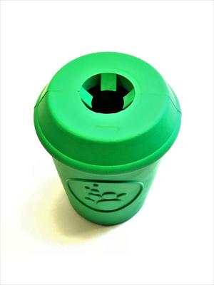 Show full view: SodaPup Coffee Cup Rubber Treat Dispenser Dog Toy, Green, Medium slide 5 of 9