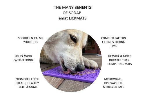 Show full view: SodaPup Emat Bones Dog Lick Mat, Purple slide 3 of 10