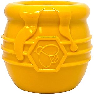 SodaPup Honey Pot Tough Dog Treat Dispenser Toy, Yellow, Medium/Large