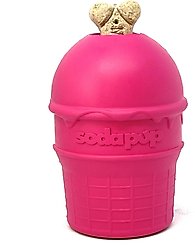 SodaPup Ice Cream Cone Treat Dispenser Dog Toy, Pink, Medium