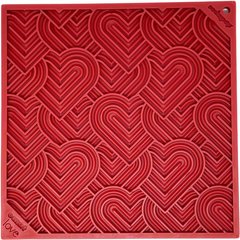 SodaPup Love Hearts E-Mat Dog Lick Mat, Large, Red