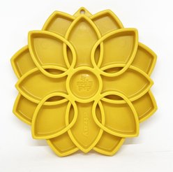 SodaPup Mandala Shallow Slow Dog Feeder, Large, Yellow