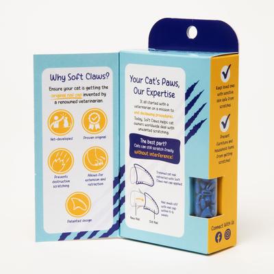 Show full view: Soft Claws Cat Nail Caps, 40 count, Large, Blue slide 2 of 9