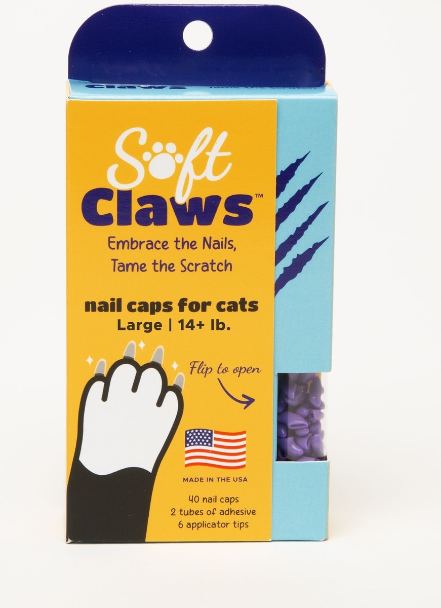 SOFT CLAWS Cat Nail Caps, 40 count, Large, Purple