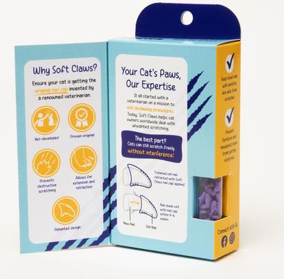 Show full view: Soft Claws Cat Nail Caps, 40 count, Medium, Purple slide 2 of 9