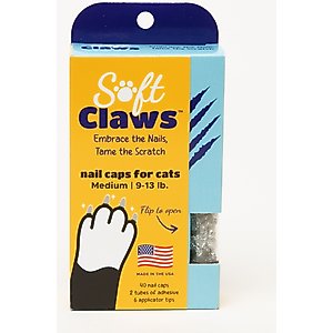 Soft Claws Cat Nail Caps, 40 count, Silver Sparkle, Medium