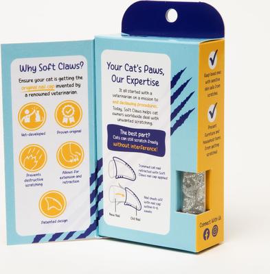 Show full view: Soft Claws Cat Nail Caps, 40 count, Silver Sparkle, Small slide 3 of 8