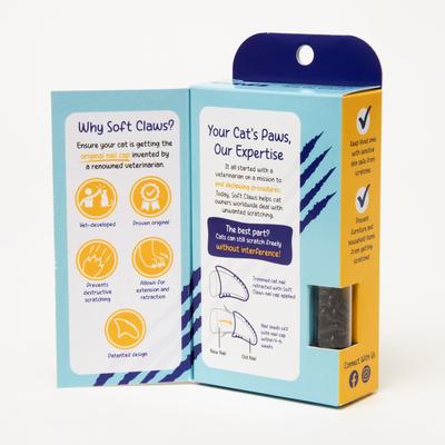 Show full view: Soft Claws Cat Nail Caps, 40 count, Small, Black slide 2 of 9