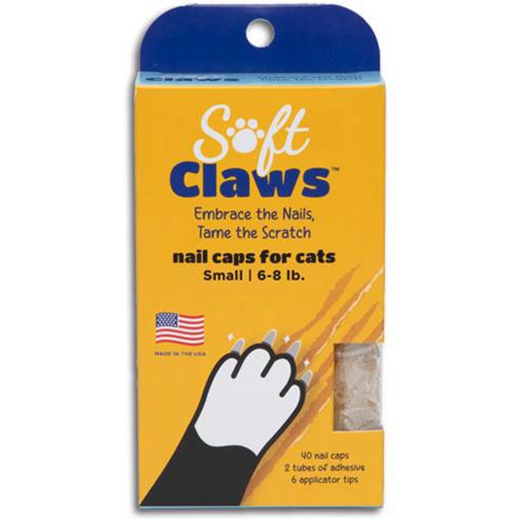 Soft Claws Cat Nail Caps, 40 count, Small, Clear