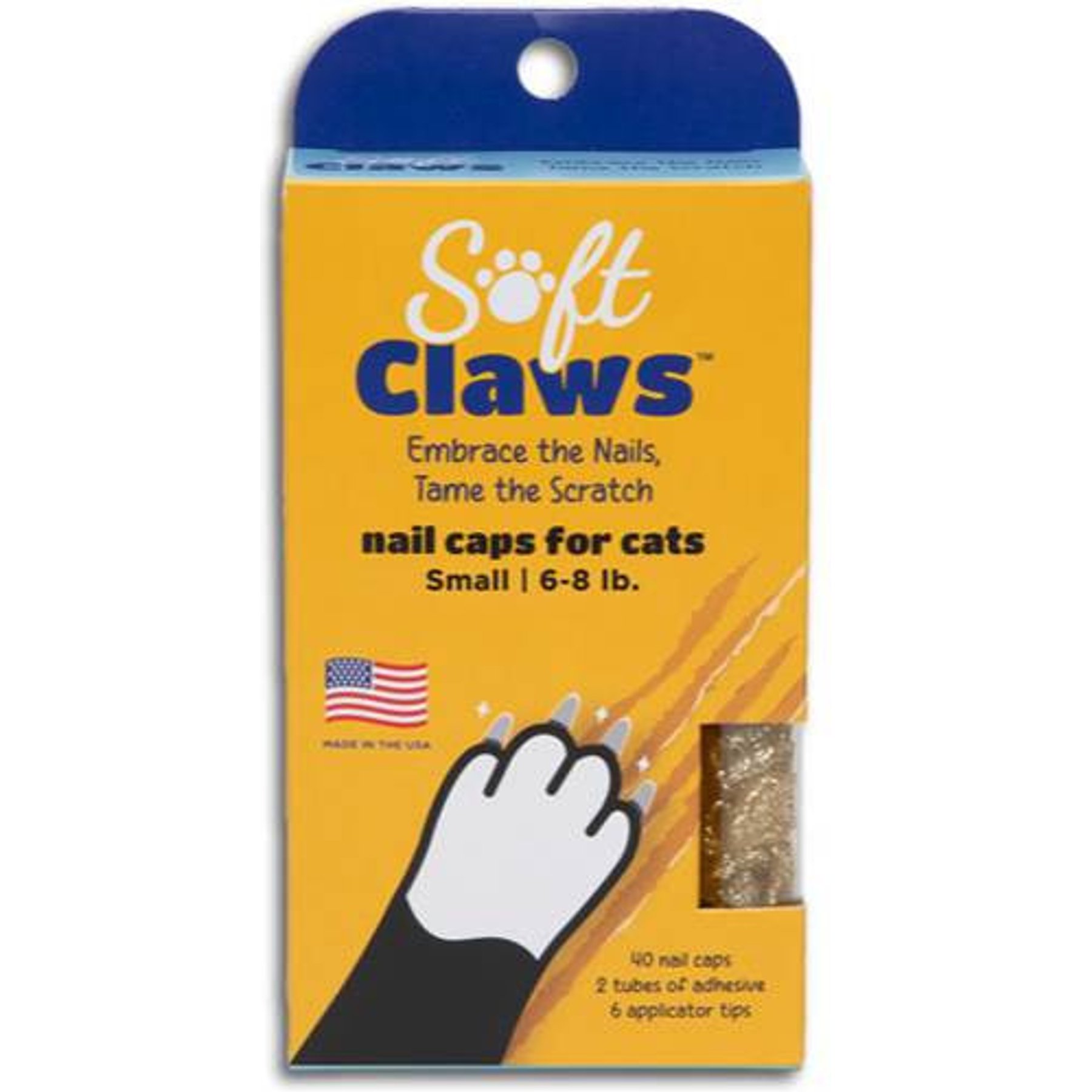Soft Claws Cat Nail Caps, 40 count, Small, Gold Sparkle