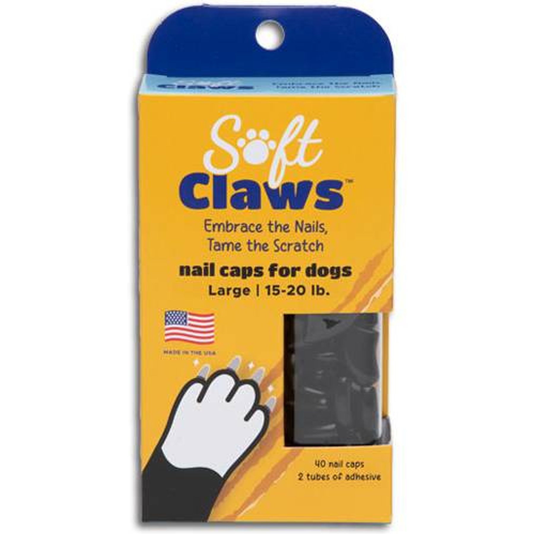 Soft Claws Nail Caps for Dogs, 40 count, Large, Black