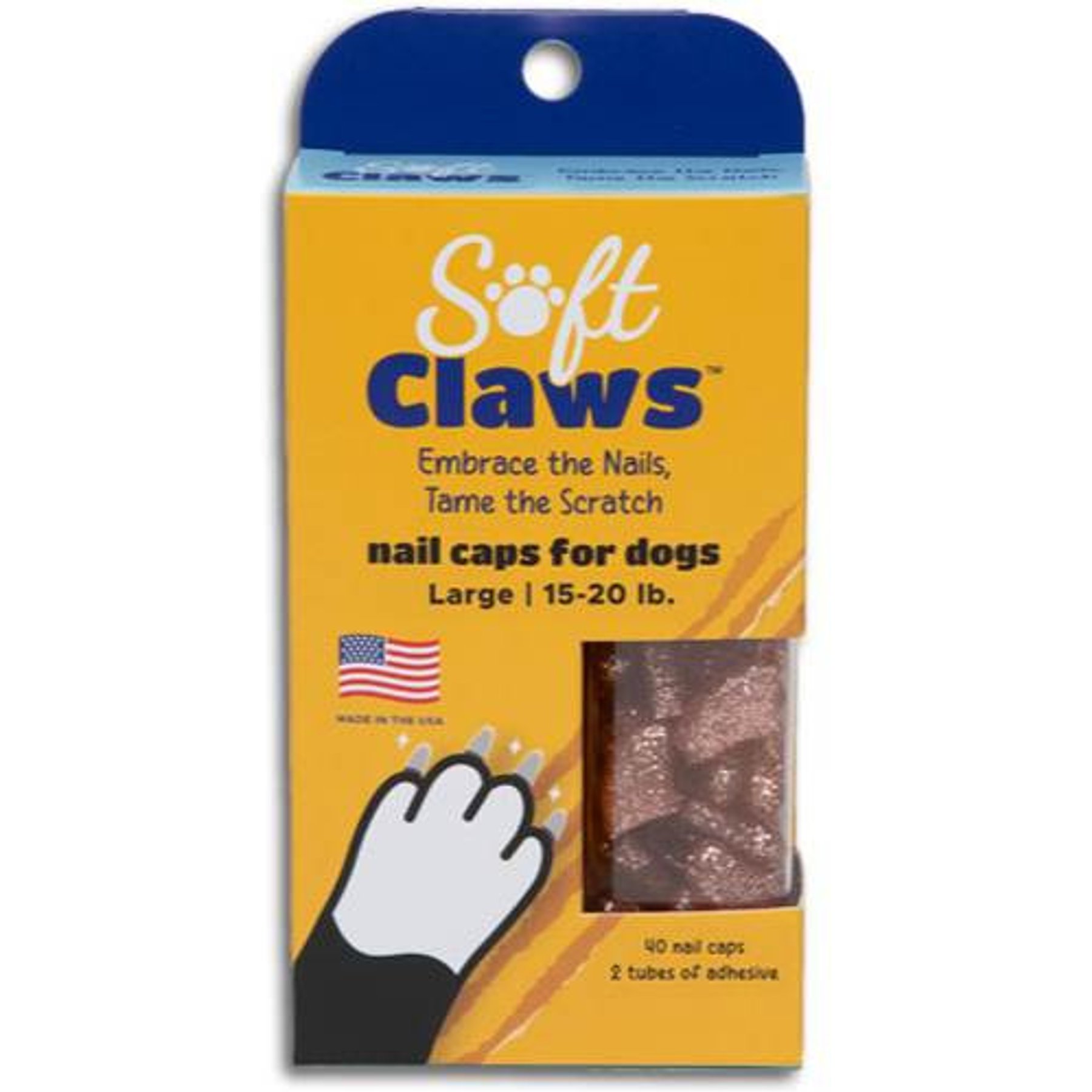 Soft Claws Nail Caps for Dogs, 40 count, Large, Pink Sparkle