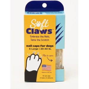 Soft Claws Nail Caps for Dogs, 40 count, X-Large, Clear
