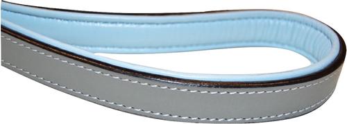 Show full view: Soft Touch Collars Leather Braided Two-Tone Dog Leash, Gray Blue, 6-ft, 3/4-in slide 3 of 4