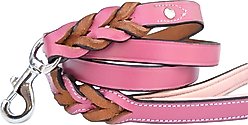 Soft Touch Collars Leather Braided Two-Tone Dog Leash, Pink, 4-ft, 1/2-in slide 2 of 7