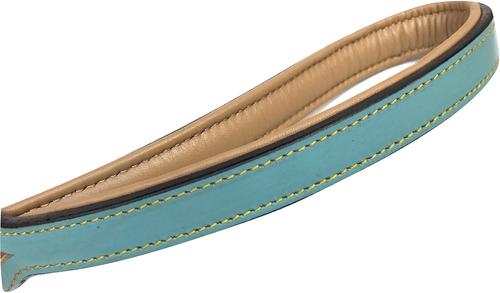 Show full view: Soft Touch Collars Leather Braided Two-Tone Dog Leash, Turquoise Beige, 6-ft, 3/4-in slide 3 of 4